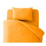 布団カバーセット シングル 柄：無地 カラー：オレンジ 32色柄から選べるスーパーマイクロフリースカバーシリーズ ベッド用3点セット