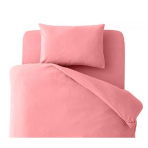布団カバーセット シングル 柄：無地 カラー：ピンク 32色柄から選べるスーパーマイクロフリースカバーシリーズ ベッド用3点セット - 拡大画像