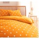 布団カバーセット セミダブル 柄：ドット カラー：オレンジ 32色柄から選べるスーパーマイクロフリースカバーシリーズ ベッド用3点セット - 縮小画像1
