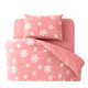布団カバーセット ダブル 柄：雪 カラー：ピンク 32色柄から選べるスーパーマイクロフリースカバーシリーズ ベッド用3点セット - 縮小画像1