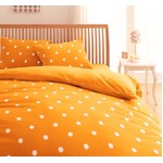 布団カバーセット キング 柄：ドット カラー：オレンジ 32色柄から選べるスーパーマイクロフリースカバーシリーズ ベッド用3点セット