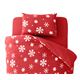 布団カバーセット セミダブル 柄：雪 カラー：レッド 32色柄から選べるスーパーマイクロフリースカバーシリーズ 和式用3点セット - 縮小画像1