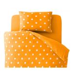 布団カバーセット セミダブル 柄：ドット カラー：オレンジ 32色柄から選べるスーパーマイクロフリースカバーシリーズ 和式用3点セット