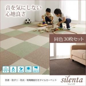 タイルカーペット 同色30枚入り【silenta】オレンジ 防音・防ダニ・防炎・制電機能付きタイルカーペット【silenta】シレンタ - 拡大画像