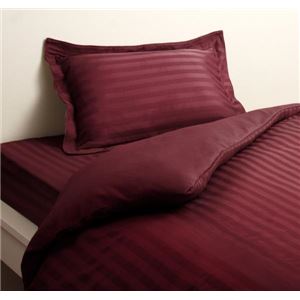 布団カバーセット クイーン ワインレッド 9色から選べるホテルスタイル ストライプサテンカバーリング ベッド用セットの詳細を見る