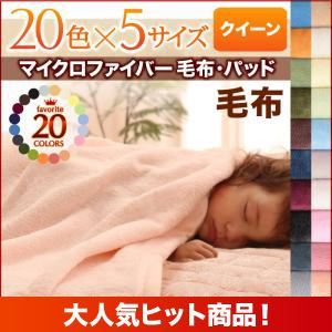 【単品】毛布 クイーン ペールグリーン 20色から選べるマイクロファイバー毛布・パッド 毛布単品 - 拡大画像