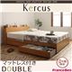 収納ベッド ダブル【Kercus】【デュラテクノマットレス付き】 ナチュラル 棚・コンセント付き収納ベッド【Kercus】ケークス