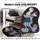 ラグマット【MICKEY】95×130 チャコール プレミアムスタイルセレクトウィズディズニー【MICKEY】スタンダードモダン ラグ/モデルフレームラグ
