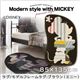 ラグマット【MICKEY】85×135 ブラウン プレミアムスタイルセレクトウィズディズニー【MICKEY】スタンダードモダン ラグ/モデルフレームラグ