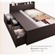 チェストベッド ダブル【RENACIDO】【ポケットコイルマットレス：レギュラー付き】フレームカラー：ダークブラウン マットレスカラー：ブラック 棚・コンセント付き大容量収納チェストベッド【RENACIDO】レナシード - 縮小画像2