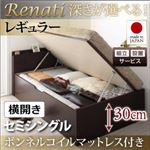 【組立設置】収納ベッド セミシングル・レギュラー【横開き】【Renati】【ボンネルコイルマットレス付】ダークブラウン 国産跳ね上げ収納ベッド【Renati】レナーチ