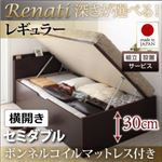 【組立設置】収納ベッド セミダブル・レギュラー【横開き】【Renati】【ボンネルコイルマットレス付】ダークブラウン 国産跳ね上げ収納ベッド【Renati】レナーチ