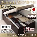 【組立設置】収納ベッド シングル・レギュラー【縦開き】【Renati】【デュラテクノマットレス付】ダークブラウン 国産跳ね上げ収納ベッド【Renati】レナーチ