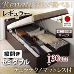 【組立設置】収納ベッド セミダブル・レギュラー【縦開き】【Renati】【デュラテクノマットレス付】ダークブラウン 国産跳ね上げ収納ベッド【Renati】レナーチ