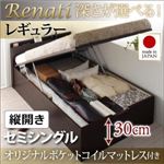 収納ベッド セミシングル・レギュラー【縦開き】【Renati】【オリジナルポケットコイルマットレス付】ダークブラウン 国産跳ね上げ収納ベッド【Renati】レナーチ