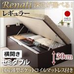 収納ベッド セミダブル・レギュラー【横開き】【Renati】【国産薄型ポケットコイルマットレス付】ダークブラウン 国産跳ね上げ収納ベッド【Renati】レナーチ