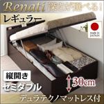 収納ベッド セミダブル・レギュラー【縦開き】【Renati】【デュラテクノマットレス付】ダークブラウン 国産跳ね上げ収納ベッド【Renati】レナーチ