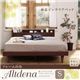 すのこベッド シングル【Altdena】【フレームのみ】ダークブラウン 棚・コンセント付きデザインすのこベッド【Altdena】アルトディナ - 縮小画像1