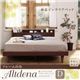 すのこベッド ダブル【Altdena】【フレームのみ】ダークブラウン 棚・コンセント付きデザインすのこベッド【Altdena】アルトディナ - 縮小画像1