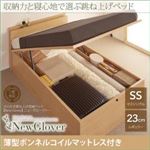 収納ベッド セミシングル レギュラータイプ【NewGlover】【薄型ボンネルコイルマットレス付】ナチュラル ガス圧式跳ね上げ収納ベッド【NewGlover】ニューグローヴァー