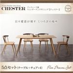 ダイニングセット 5点セット【Chester】アンティーク調ウィンザーチェアダイニング【Chester】チェスター