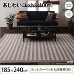 ラグマット 185×240cm【JEMS】スモークネイビー あじわいコットン100% 先染めボーダーデザインラグ【JEMS】ジェムス