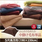【単品】中掛け毛布 5尺長方形 サニーオレンジ 同色・同素材でそろう！ ふんわりなめらか 中掛け毛布付きマイクロファイバーこたつ