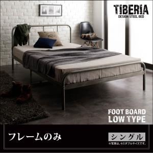 ベッド シングル フッドロー【Tiberia】【フレームのみ】フレームカラー：シルバーアッシュ デザインスチールベッド【Tiberia】ティベリア - 拡大画像