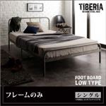 ベッド シングル フッドロー【Tiberia】【フレームのみ】フレームカラー：シルバーアッシュ デザインスチールベッド【Tiberia】ティベリア