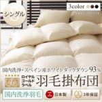 【単品】掛け布団 シングル サイレントブラック【国内洗浄羽毛】スペイン産ホワイトダックダウン93%ロイヤルゴールドラベル 羽毛掛布団