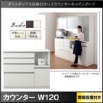 【組立設置費込】カウンター 幅120cm ブラウン ダストボックス収納付きハイカウンター Pranzo プランゾ