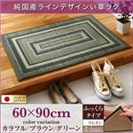 ラグマット 60×90cm【ふっくら 6mm】カラフル 純国産ラインデザインい草ラグ ludima ルディマ