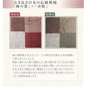 【掛け布団のみ】こたつ掛け布団 長方形(75×105cm) カラー:松葉 麻の葉柄市松模様こたつ布団 日和 ひより 【掛け布団のみ】こたつ掛け布団 長方形(75×105cm) カラー:松葉 麻の葉柄市松模様こたつ布団 日和 ひより