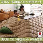 【本体別売】こたつ掛け・敷布団2点セット 4尺長方形(80×120cm) カラー：ベージュ 洗える ホコリが付きにくい多機能こたつ布団 motto-CLEAN モットクリーン