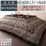 【掛け布団のみ】こたつ掛け布団 長方形(75×105cm) カラー：ターコイズ 花更紗こたつ布団 tulipier チュリピエ