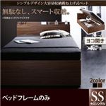 収納ベッド セミシングル 横開き 深さラージ 【フレームのみ】 フレームカラー：ウォルナットブラウン  シンプルデザイン大容量収納跳ね上げ式ベッド Novia ノービア