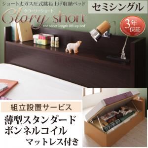 【組立設置費込】 収納ベッド セミシングル 横開き ショート丈 深さラージ 【薄型スタンダードボンネルコイルマットレス付】 フレームカラー:ダークブラウン 国産跳上げ収納ベッド Clory Short クローリーショート 【組立設置費込】 収納ベッド セミシングル 横開き ショート丈 深さラージ 【薄型スタンダードボンネルコイルマットレス付】 フレームカラー:ダークブラウン 国産跳上げ収納ベッド Clory Short クローリーショート