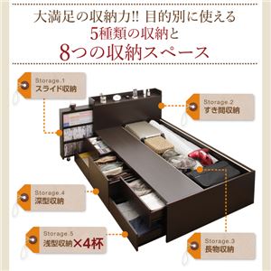 収納ベッド セミダブル 【薄型プレミアムボンネルコイルマットレス付】 フレームカラー:ホワイト マットレスカラー:ホワイト スライド収納付き 大容量チェストベッド Every-IN エブリーイン 収納ベッド セミダブル 【薄型プレミアムボンネルコイルマットレス付】 フレームカラー:ホワイト マットレスカラー:ホワイト スライド収納付き 大容量チェストベッド Every-IN エブリーイン