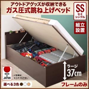 【組立設置費込】 収納ベッド セミシングル 深さラージ 【フレームのみ】 フレームカラー：ダークブラウン アウトドア収納跳ね上げベッド Matterhorn マッターホルン