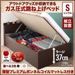 【組立設置費込】 収納ベッド シングル 深さラージ 【薄型プレミアムボンネルコイルマットレス付】 フレームカラー：ダークブラウン アウトドア収納跳ね上げベッド Matterhorn マッターホルン