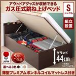 【組立設置費込】 収納ベッド シングル 深さグランド 【薄型プレミアムボンネルコイルマットレス付】 フレームカラー：ダークブラウン アウトドア収納跳ね上げベッド Matterhorn マッターホルン