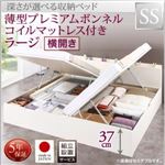 【組立設置費込】収納ベッド【横開き】 セミシングル 深さラージ【薄型プレミアムボンネルコイルマットレス付】フレームカラー：ホワイト国産跳ね上げ収納ベッド Renati-WH レナーチ ホワイト