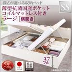 【組立設置費込】収納ベッド【横開き】 セミシングル 深さラージ【薄型抗菌国産ポケットコイルマットレス付】フレームカラー：ホワイト国産跳ね上げ収納ベッド Renati-WH レナーチ ホワイト