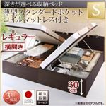 【組立設置費込】収納ベッド【横開き】 シングル 深さレギュラー【薄型スタンダードポケットコイルマットレス付】フレームカラー：ダークブラウン国産跳ね上げ収納ベッド Renati-DB レナーチ ダークブラウン