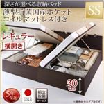 【組立設置費込】収納ベッド【横開き】 セミシングル 深さレギュラー【薄型抗菌国産ポケットコイルマットレス付】フレームカラー：ダークブラウン国産跳ね上げ収納ベッド Renati-DB レナーチ ダークブラウン