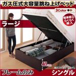 お客様組立 跳ね上げ収納ベッド 【縦開き】シングル 深さラージ【フレームのみ】フレームカラー：ナチュラル お客様組立 簡単組立らくらく搬入ガス圧跳ね上げ収納ベッド Mysel マイセル