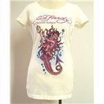 Ed Hardy エド・ハーディー　Tシャツ　W02 167 13　Devil Mermaid Off White (丸首)S