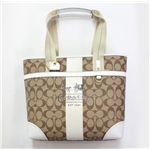 COACH(�R�[�`)�w���e�[�W�X�g���C�v 11350 BKHWT �g�[�g�o�b�O �J�[�L/�z���C�g