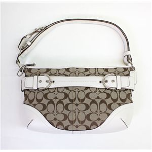 COACH(コーチ)シグネチャー 7077 SKHWT ソフトダッフル ショルダーバッグ カーキ/ホワイト - 拡大画像