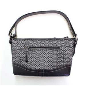 COACH(コーチ)ミニシグネチャー 10945 SBKWT ソフトダッフル ショルダーバッグ ブラック/ホワイト - 拡大画像